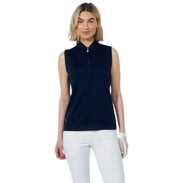 Peoria Sleeveless Poloshirt, Navy