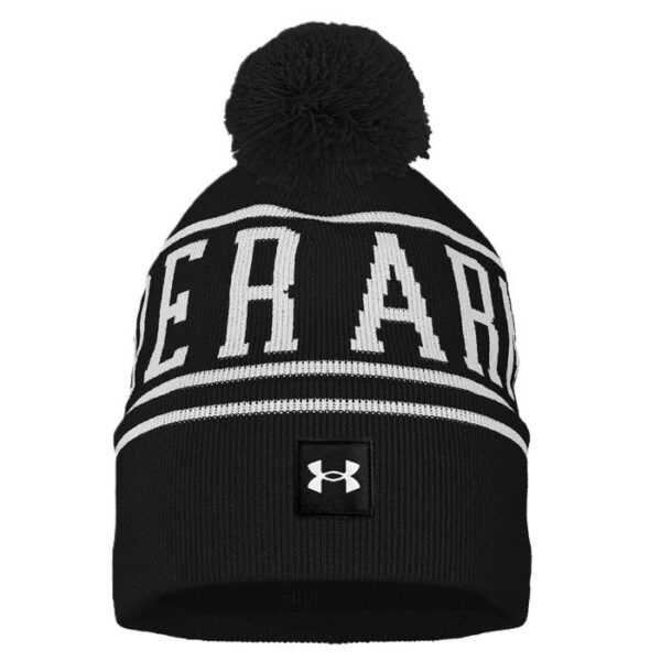 Halftime Pom Beanie, Black/White