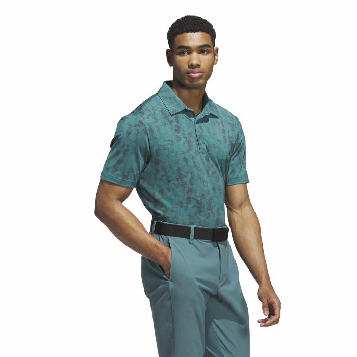 Ultimate365 Textured Print Poloshirt, Pure Teal/Aurora Ivy - Afbeelding 6