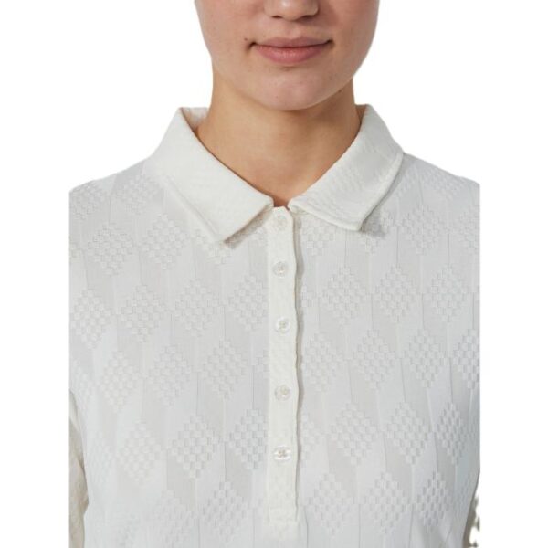 Graphic Jaquard Long Sleeve Polo, Ivory - Afbeelding 3
