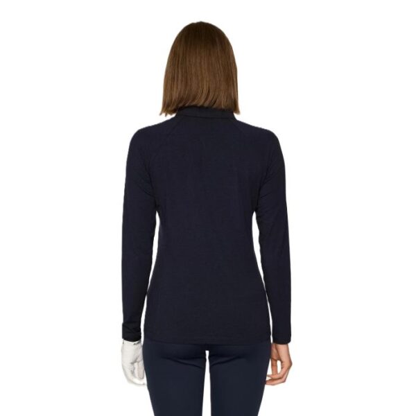 Flor Longsleeve Polo, Navy Melange - Afbeelding 3