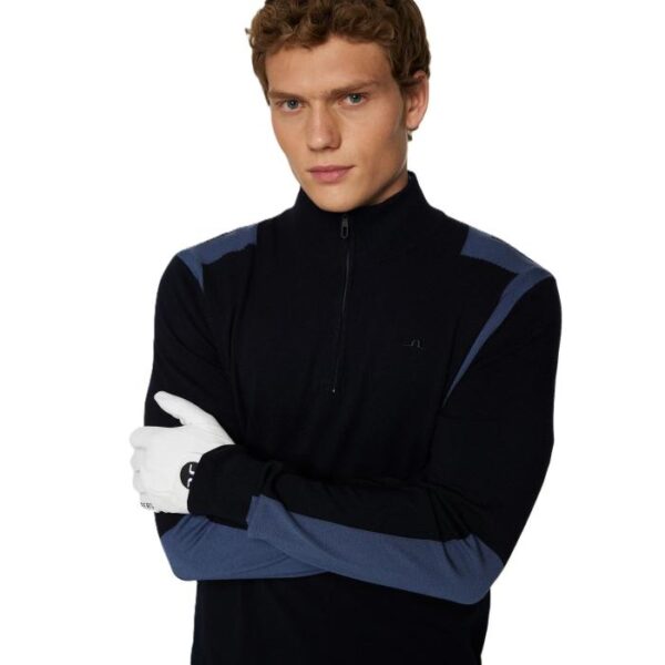 Kendrick Knitted Zip Sweater, JL Navy - Afbeelding 4