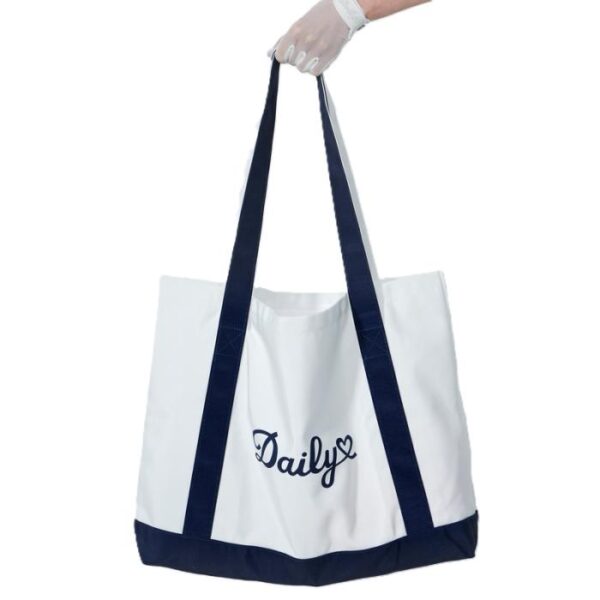 Canvas Tote Bag, Navy/White