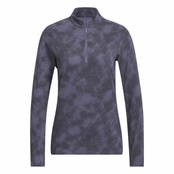 Ultimate365 Printed Quarter-Zip Mock Neck Top, Black