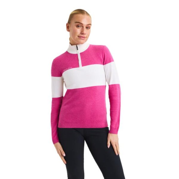 Kora Knitted Half Zip, Rose - Afbeelding 4