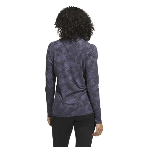 Ultimate365 Printed Quarter-Zip Mock Neck Top, Black - Afbeelding 3