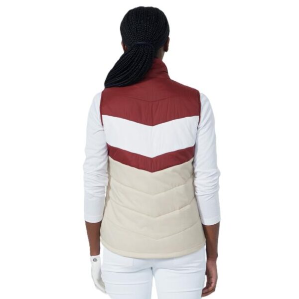 Blockstriped Padded Vest, Raw/Winery - Afbeelding 2