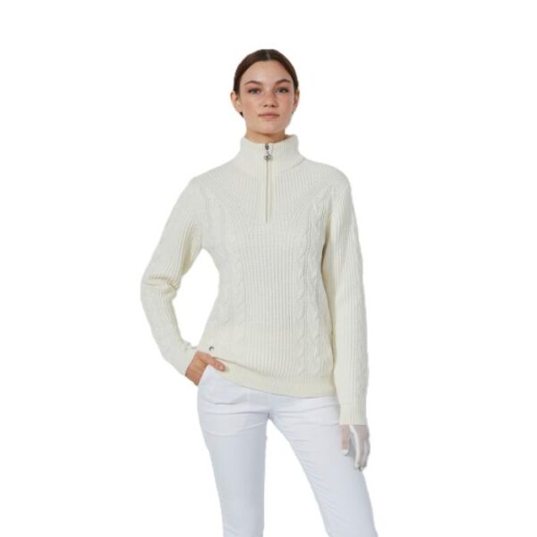 Cable LS Pullover Lined, Ivory