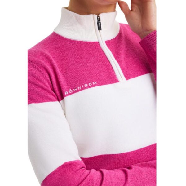 Kora Knitted Half Zip, Rose - Afbeelding 2