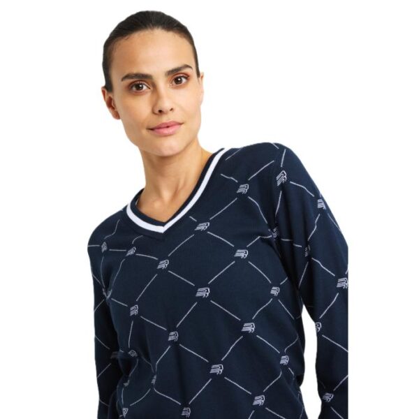 Adele Knitted Sweater, R Check Navy - Afbeelding 4