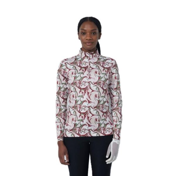 Peach Long Sleeve Polo, Swirl