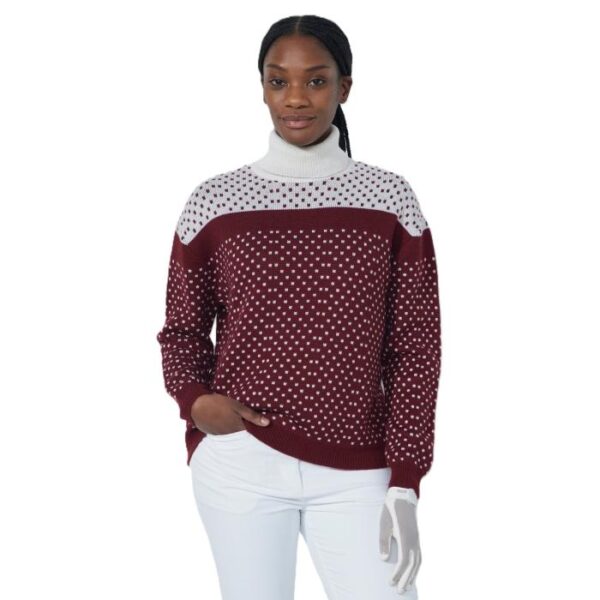 Dot Roll-Neck Pullover, Winery