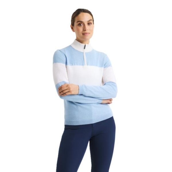 Kora Knitted Half Zip, Dove Blue - Afbeelding 4