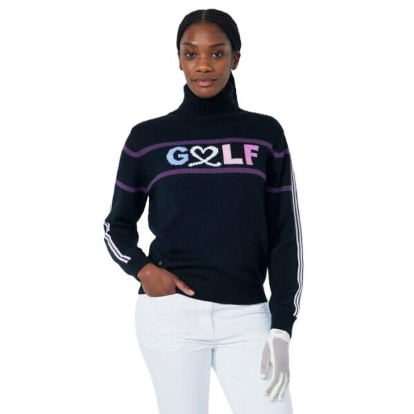 Logo Roll-Neck Pullover, Black