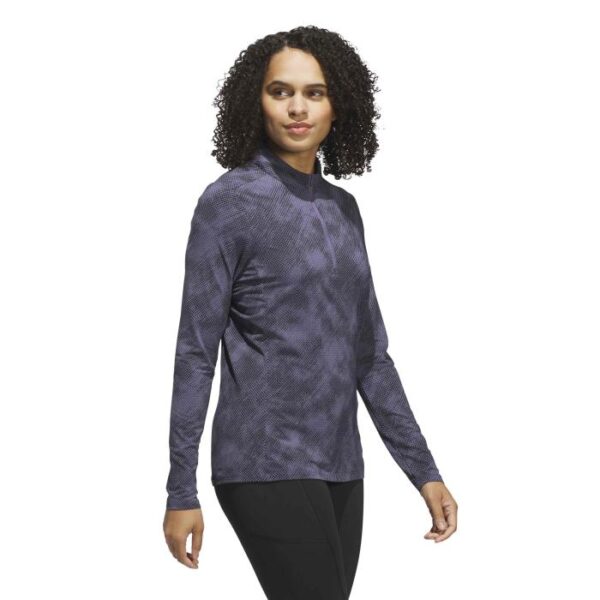 Ultimate365 Printed Quarter-Zip Mock Neck Top, Black - Afbeelding 6