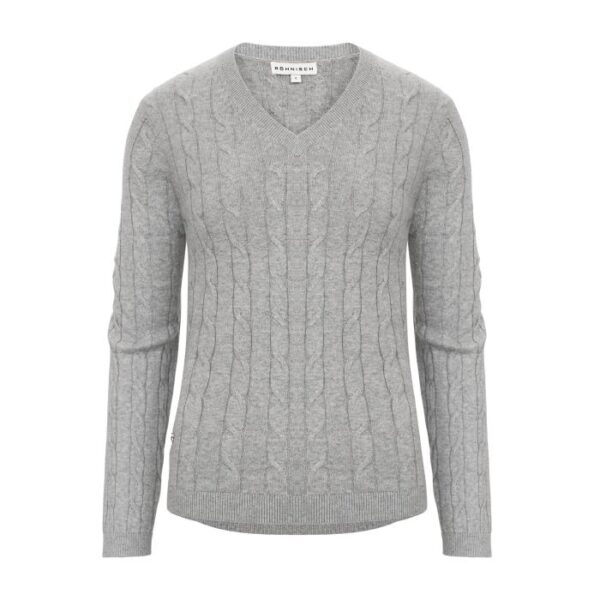 Knitted Wool Mix Sweater, Grey Melange