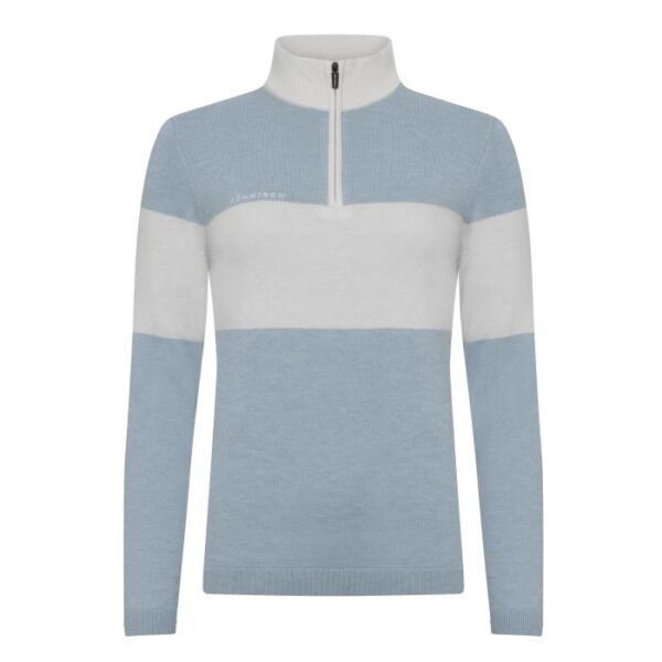 Kora Knitted Half Zip, Dove Blue