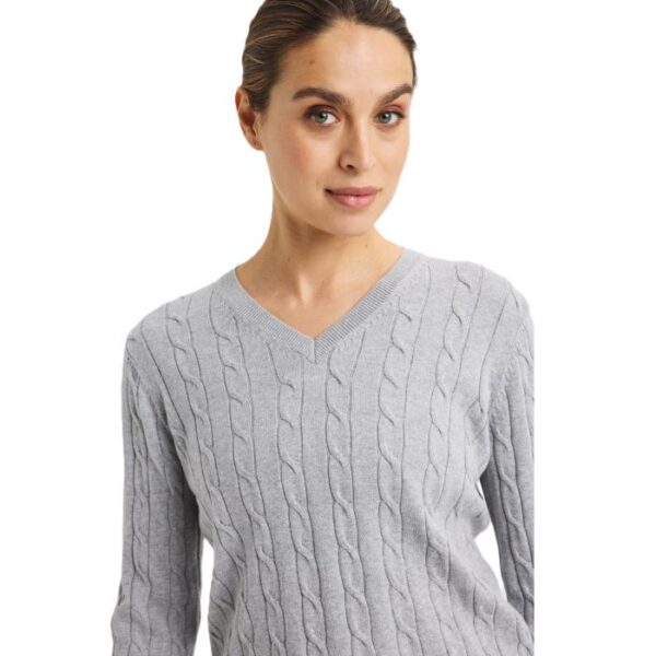 Knitted Wool Mix Sweater, Grey Melange - Afbeelding 4