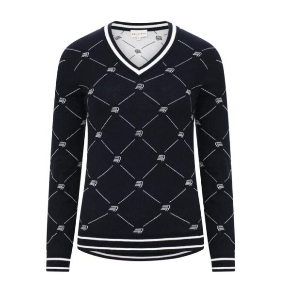 Adele Knitted Sweater, R Check Navy