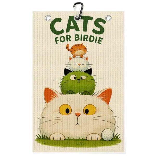 Microfiber golfhanddoek Cats For Birdie