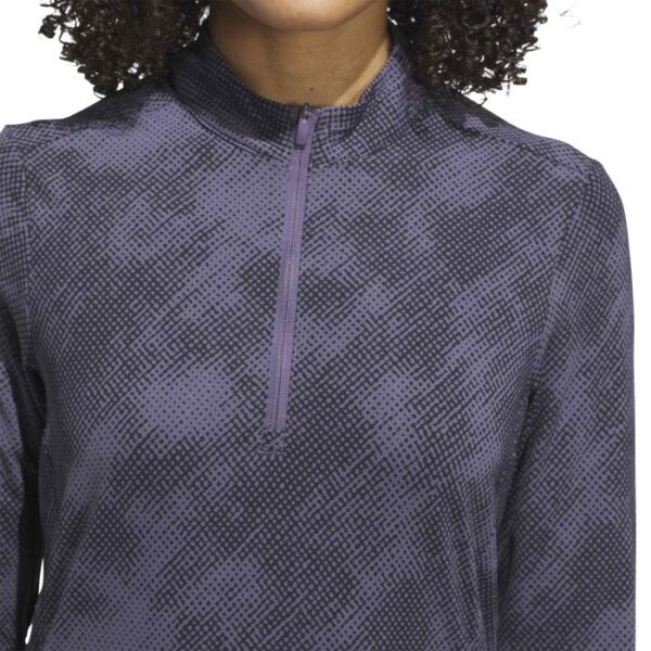 Ultimate365 Printed Quarter-Zip Mock Neck Top, Black - Afbeelding 4