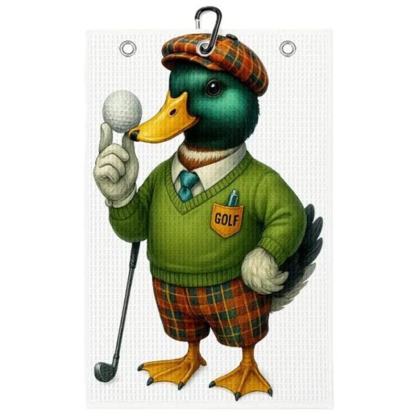 Microfiber golfhanddoek Eend Groen