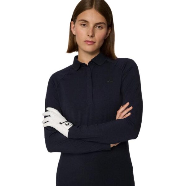 Flor Longsleeve Polo, Navy Melange - Afbeelding 5