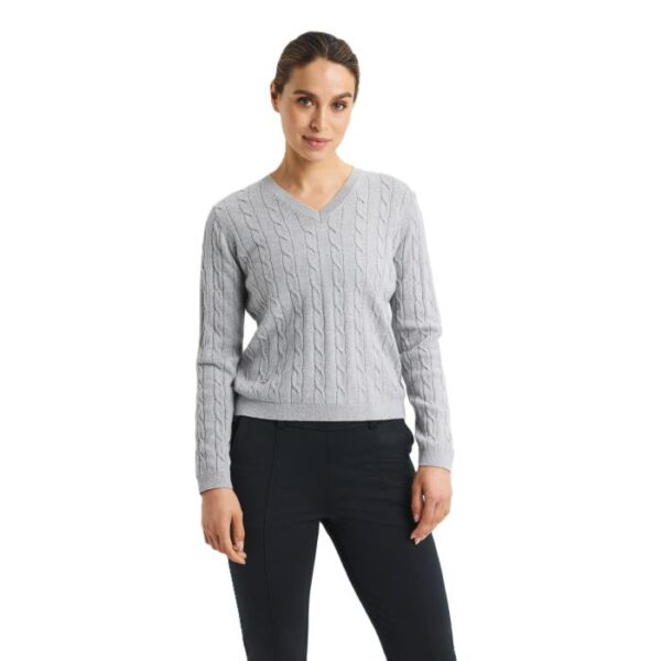 Knitted Wool Mix Sweater, Grey Melange - Afbeelding 2