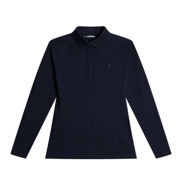 Flor Longsleeve Polo, Navy Melange