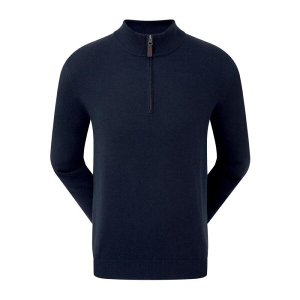 Wool Blend 1/2 Zip Pullover, Navy