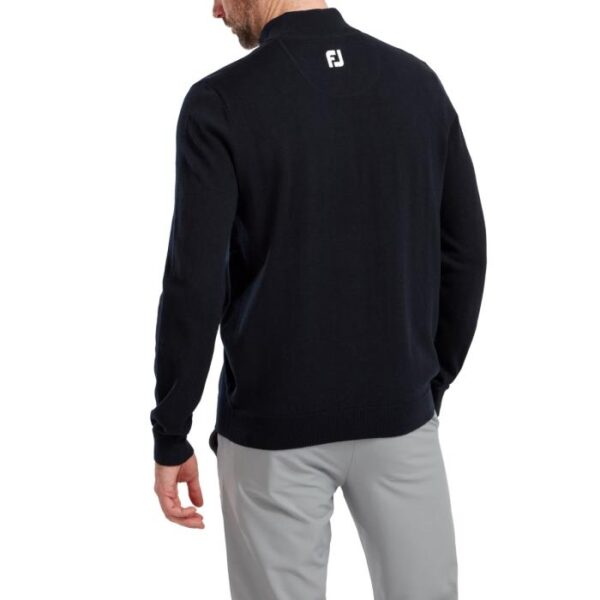 Wool Blend 1/2 Zip Pullover, Navy - Afbeelding 4