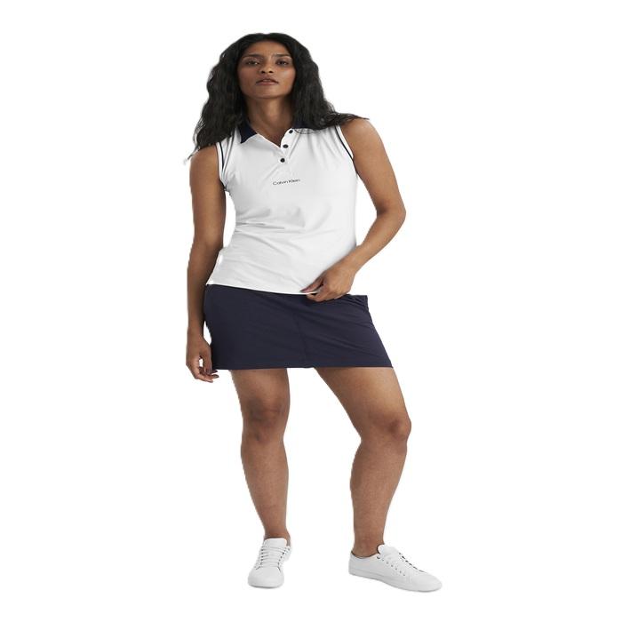 Manelle Sleeveless Polo, White - Afbeelding 8