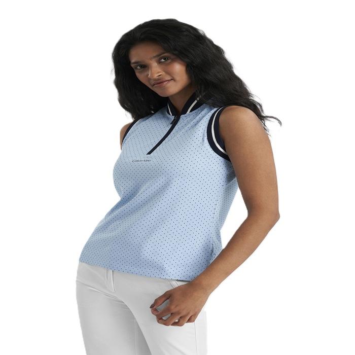 Camilla Printed Sleeveless Polo, Blue Bell - Afbeelding 8