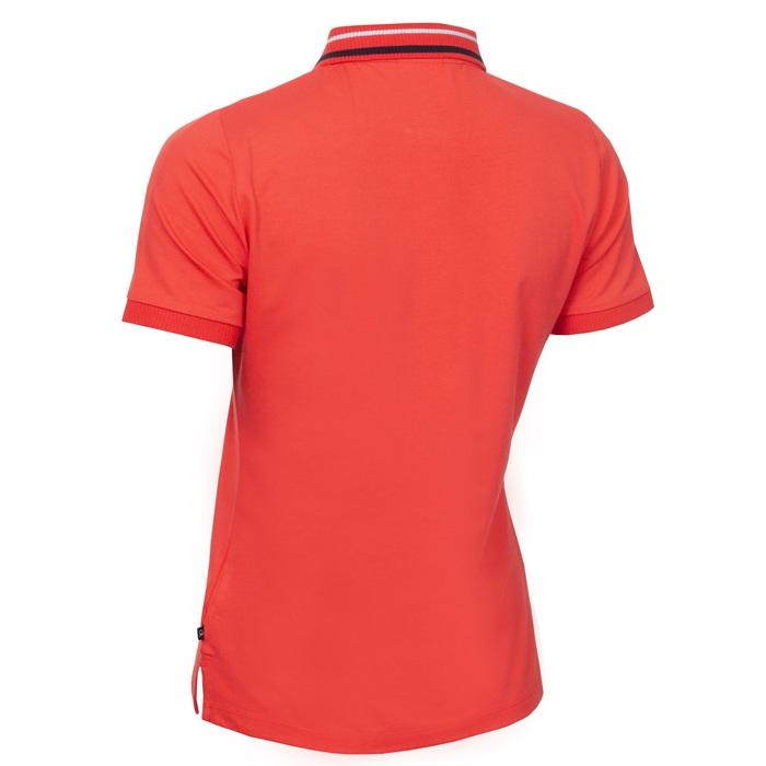 Alina Short Sleeve Polo, Coral Red - Afbeelding 3