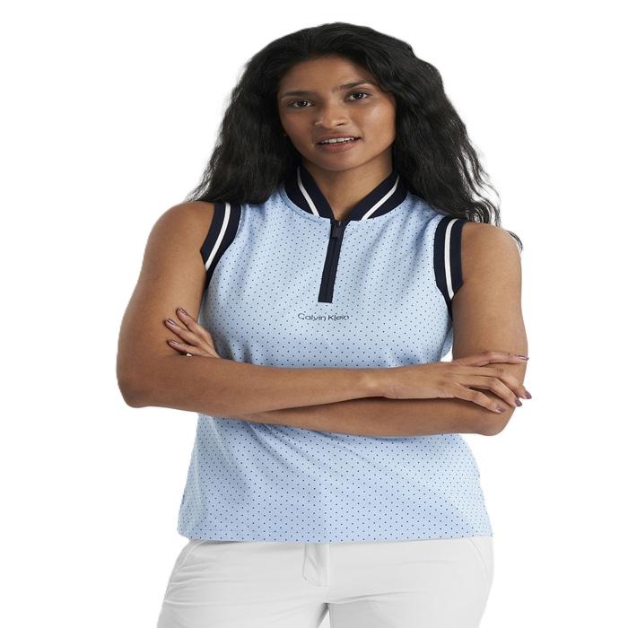 Camilla Printed Sleeveless Polo, Blue Bell - Afbeelding 2