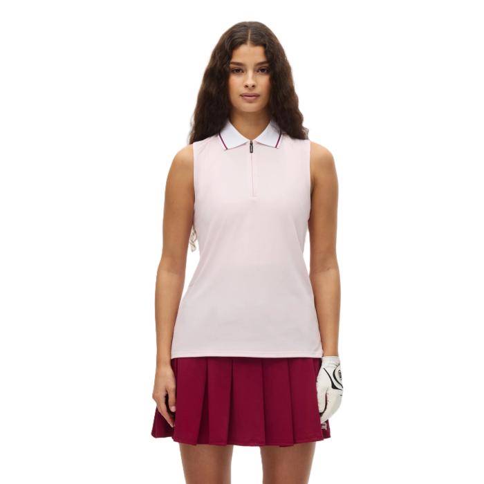 Rib Sleeveless Poloshirt, Cradle Pink - Afbeelding 2