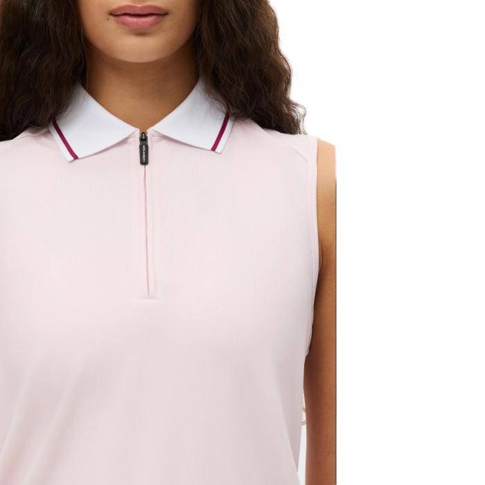 Rib Sleeveless Poloshirt, Cradle Pink - Afbeelding 4