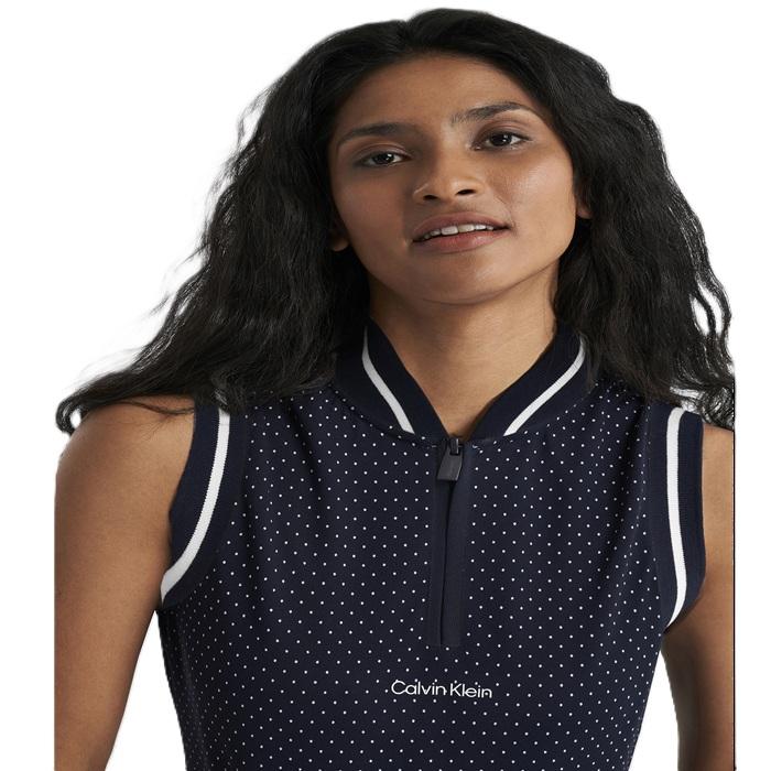Camilla Printed Sleeveless Polo, Navy - Afbeelding 4