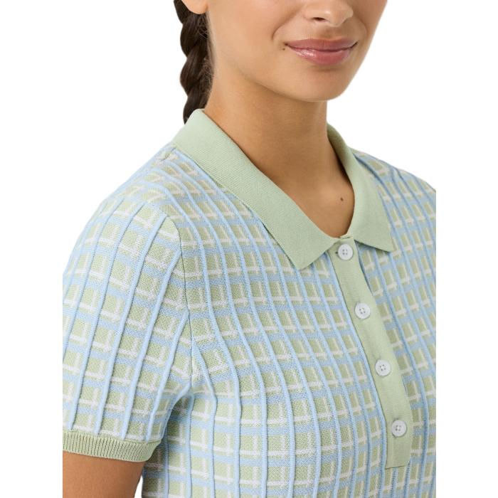 Knit Short Sleeve Poloshirt, Muted Pistachio - Afbeelding 4
