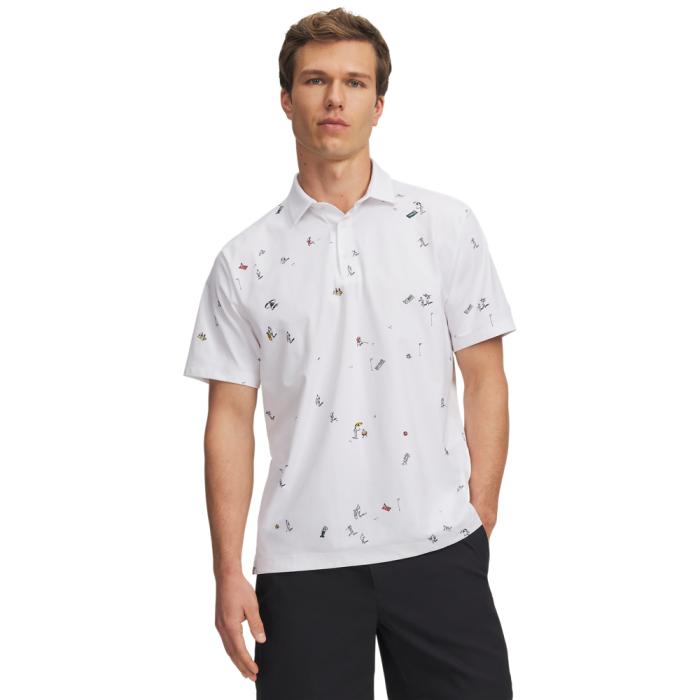 ArmourDry Printed Polo, Beach Golf/White/Rack Green/Black - Afbeelding 2