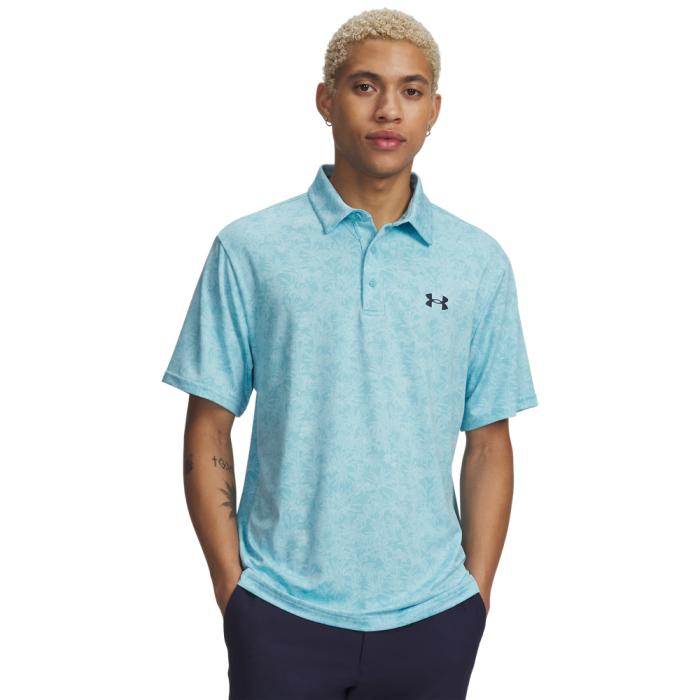 Playoff Printed Polo 3.0, Tropical Fescue/Blue Haze/Midnight Navy - Afbeelding 2