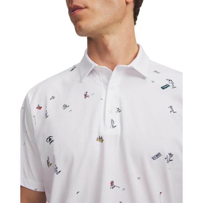 ArmourDry Printed Polo, Beach Golf/White/Rack Green/Black - Afbeelding 5