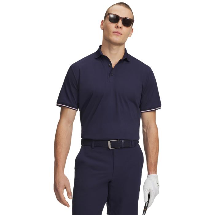 ArmourDry Pique Polo, Midnight Navy/Prime Pink