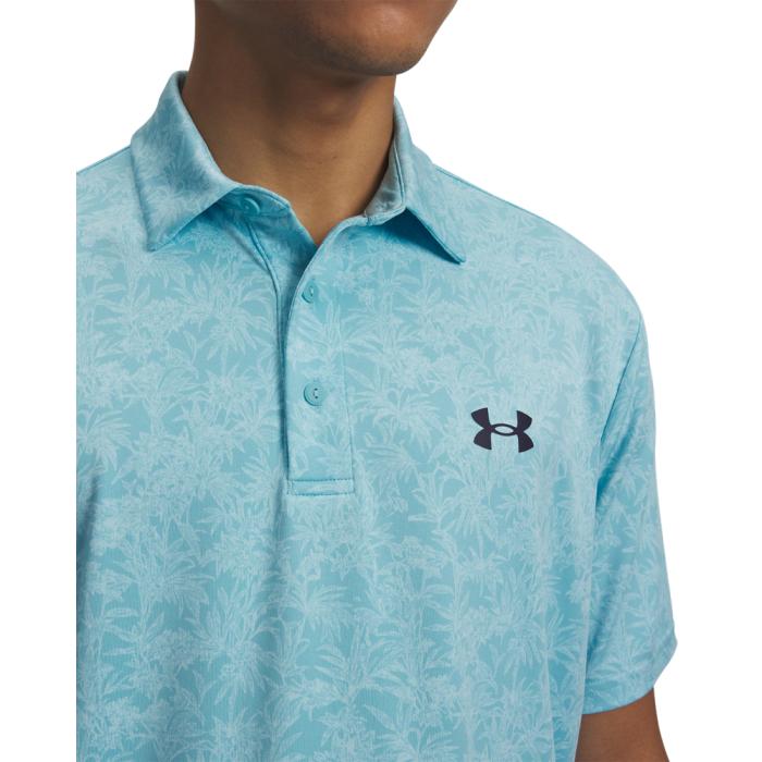 Playoff Printed Polo 3.0, Tropical Fescue/Blue Haze/Midnight Navy - Afbeelding 5