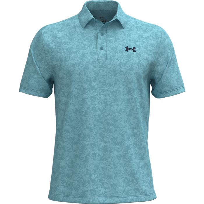 Playoff Printed Polo 3.0, Tropical Fescue/Blue Haze/Midnight Navy