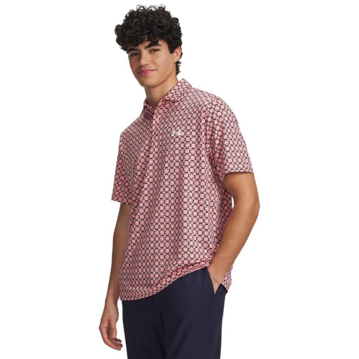 Matchplay Printed Polo, Crab Geo/Posh Pink/Midnight Navy