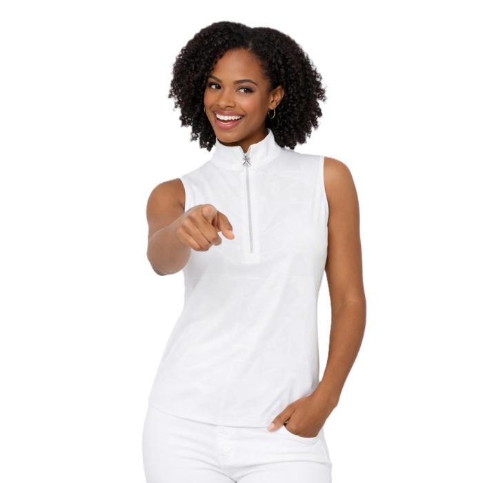Mirage Sleeveless Poloshirt, White - Afbeelding 2
