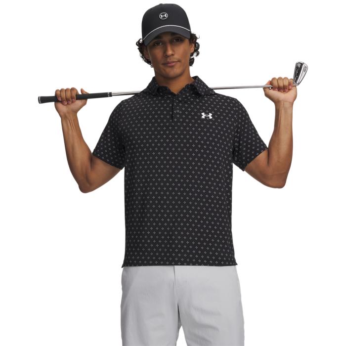 Playoff Printed Polo 3.0, Micro Flower Dot/Black/White - Afbeelding 2