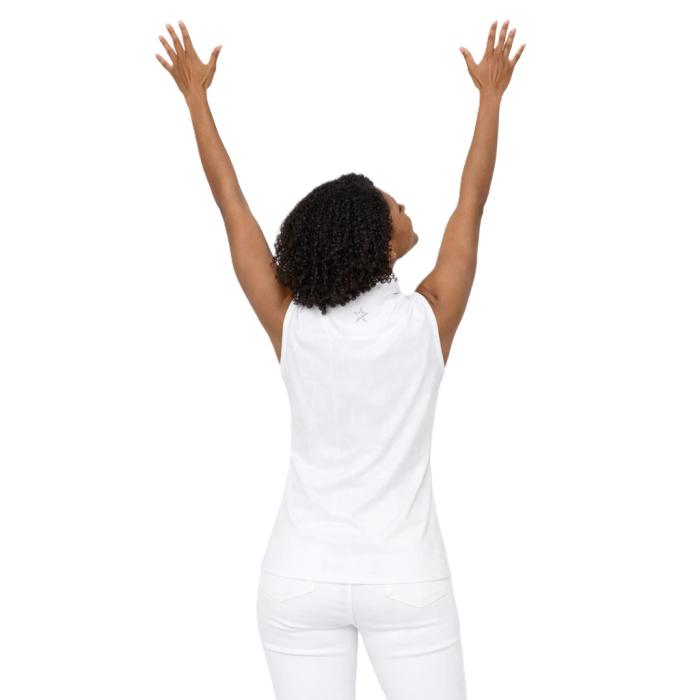 Mirage Sleeveless Poloshirt, White - Afbeelding 4