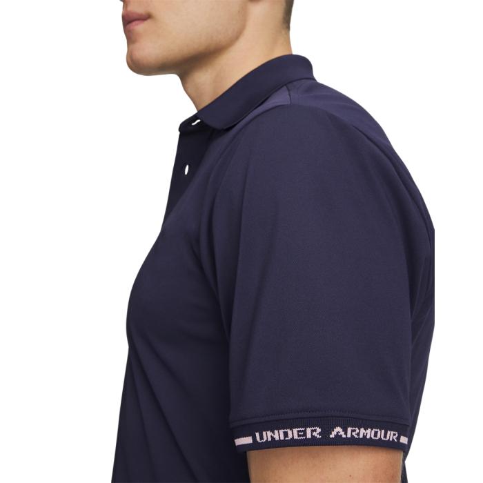 ArmourDry Pique Polo, Midnight Navy/Prime Pink - Afbeelding 3